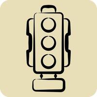 Icon Traffic Signal. related to Smart City symbol. hand drawn style. simple design illustration vector