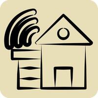 Icon Smart House. related to Smart City symbol. hand drawn style. simple design illustration vector