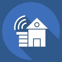 Icon Smart House. related to Smart City symbol. long shadow style. simple design illustration vector