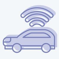 icono inteligente coche. relacionado a inteligente ciudad símbolo. dos tono estilo. sencillo diseño ilustración vector