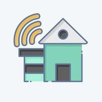 Icon Smart House. related to Smart City symbol. doodle style. simple design illustration vector