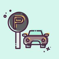 Icon Parking Area. related to Smart City symbol. MBE style. simple design illustration vector