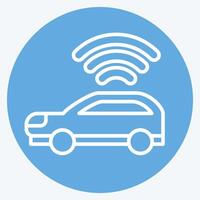Icon Smart car. related to Smart City symbol. blue eyes style. simple design illustration vector