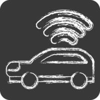 Icon Smart car. related to Smart City symbol. chalk Style. simple design illustration vector