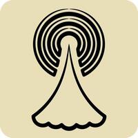 Icon Signal Tower. related to Smart City symbol. hand drawn style. simple design illustration vector