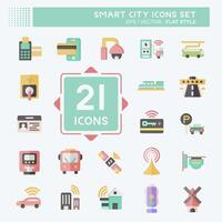 Icon Set Smart City. related to Technology symbol. flat style. simple design illustration vector