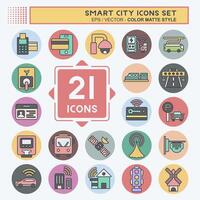 Icon Set Smart City. related to Technology symbol. color mate style. simple design illustration vector