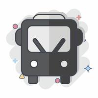 Icon Public Transport. related to Smart City symbol. comic style. simple design illustration vector