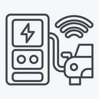 Icon Charging Station. related to Smart City symbol. line style. simple design illustration vector