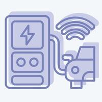 Icon Charging Station. related to Smart City symbol. two tone style. simple design illustration vector