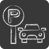 Icon Parking Area. related to Smart City symbol. chalk Style. simple design illustration vector