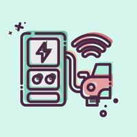 Icon Charging Station. related to Smart City symbol. MBE style. simple design illustration vector