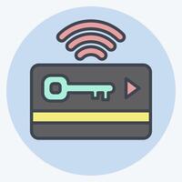 Icon Keycard. related to Smart City symbol. color mate style. simple design illustration vector