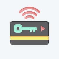 Icon Keycard. related to Smart City symbol. flat style. simple design illustration vector