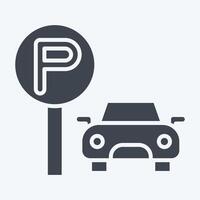 Icon Parking Area. related to Smart City symbol. glyph style. simple design illustration vector