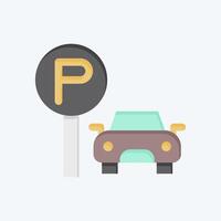 Icon Parking Area. related to Smart City symbol. flat style. simple design illustration vector