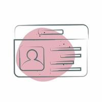 Icon ID Card. related to Smart City symbol. Color Spot Style. simple design illustration vector