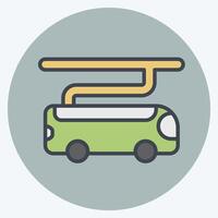 icono eléctrico autobús. relacionado a inteligente ciudad símbolo. color compañero estilo. sencillo diseño ilustración vector