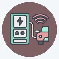 Icon Charging Station. related to Smart City symbol. color mate style. simple design illustration vector