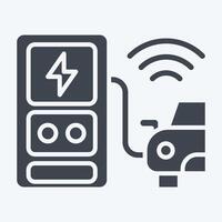 Icon Charging Station. related to Smart City symbol. glyph style. simple design illustration vector