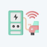 Icon Charging Station. related to Smart City symbol. flat style. simple design illustration vector