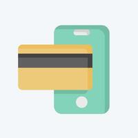 Icon Cashless Payment. related to Smart City symbol. flat style. simple design illustration vector