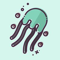 Icon Jelly Fish. related to Seafood symbol. MBE style. simple design illustration vector