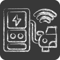 Icon Charging Station. related to Smart City symbol. chalk Style. simple design illustration vector