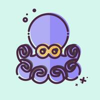 Icon Octopus. related to Seafood symbol. MBE style. simple design illustration vector