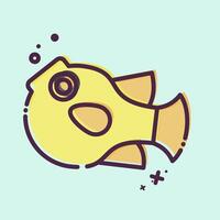 Icon Puffer Fish. related to Seafood symbol. MBE style. simple design illustration vector