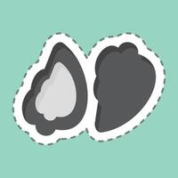 Sticker line cut Oyster. related to Seafood symbol. simple design illustration vector