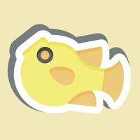 Sticker Puffer Fish. related to Seafood symbol. simple design illustration vector