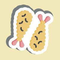 Sticker Ebi Fry. related to Seafood symbol. simple design illustration vector