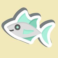 Sticker Tuna. related to Seafood symbol. simple design illustration vector