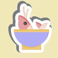 Sticker Soup Sea. related to Seafood symbol. simple design illustration vector