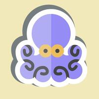 Sticker Octopus. related to Seafood symbol. simple design illustration vector