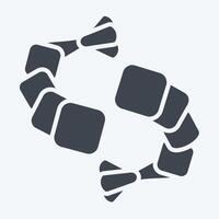 Icon Shrimp. related to Seafood symbol. glyph style. simple design illustration vector