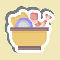 Sticker Sea Salad. related to Seafood symbol. simple design illustration vector