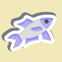 pegatina sardina. relacionado a Mariscos símbolo. sencillo diseño ilustración vector