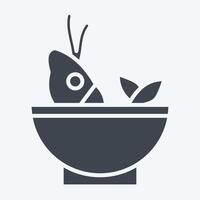 Icon Soup Sea. related to Seafood symbol. glyph style. simple design illustration vector