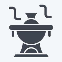 Icon Hot Pot. related to Seafood symbol. glyph style. simple design illustration vector