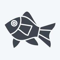 Icon Atlantic Fish. related to Seafood symbol. glyph style. simple design illustration vector