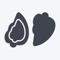 Icon Oyster. related to Seafood symbol. glyph style. simple design illustration vector