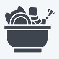 Icon Sea Salad. related to Seafood symbol. glyph style. simple design illustration vector