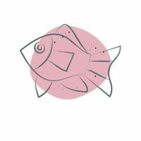 icono atlántico pez. relacionado a Mariscos símbolo. color Mancha estilo. sencillo diseño ilustración vector