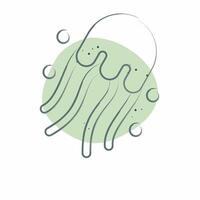 Icon Jelly Fish. related to Seafood symbol. Color Spot Style. simple design illustration vector