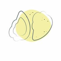 Icon Oyster. related to Seafood symbol. Color Spot Style. simple design illustration vector