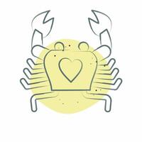 Icon Crab. related to Seafood symbol. Color Spot Style. simple design illustration vector