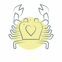 Icon Crab. related to Seafood symbol. Color Spot Style. simple design illustration vector