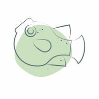 Icon Puffer Fish. related to Seafood symbol. Color Spot Style. simple design illustration vector
